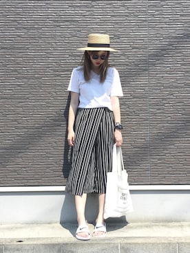 「kormarch」｜「アイテム（帽子）」を使った、RURIさん（レディース・163cm）の夏コーディネート