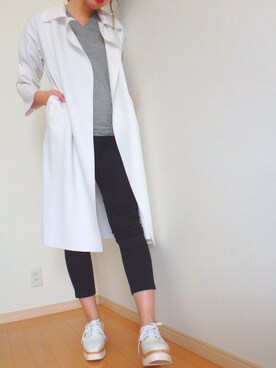 「kormarch」｜「アイテム（ステンカラーコート）」を使った、RURIさん（レディース・163cm）の秋コーディネート