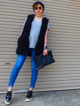 「EMODA（エモダ）のアイテム（チョーカー）」を使った、RURIさん（レディース・163cm）の秋コーディネート