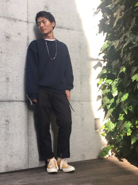 「JOHN LAWRENCE SULLIVAN accessory（ジョンローレンスサリバンアクセサリー）のアイテム」を使った、apish Rita 大河光太朗さん（メンズ・171cm）の秋コーディネート