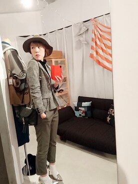 「ぺプラム」｜「アイテム（帽子）」を使った、Natsuko Kawasakiさん（レディース・162cm）の冬コーディネート