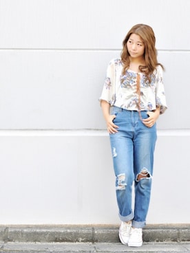 「ビンテージシャツ」｜はるさん（レディース・150cm）の春コーディネート