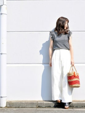 「フレンチカジュアル」｜はるさん（レディース・150cm）の夏コーディネート