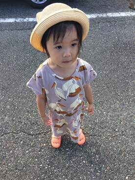 「ネコミミ」｜「アイテム（ワンピース/ドレス）」を使った、るるくろさん（キッズ・90cm）の夏コーディネート