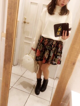 「CECIL McBEE（セシルマクビー）のアイテム（チェスターコート）」を使った、KaedE❁さん（レディース・156cm）の冬コーディネート