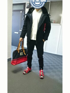 「ALPHA（アルファ）のアイテム（その他アウター）」を使った、木谷野さん（メンズ・167cm）の春コーディネート