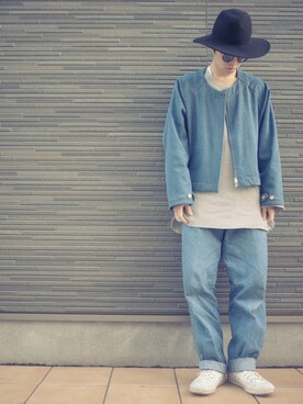 「GOSTAR DE FUGA（ゴスタール ジフーガ）のアイテム（帽子）」を使った、遠藤航哉さん（メンズ・175cm）の春コーディネート