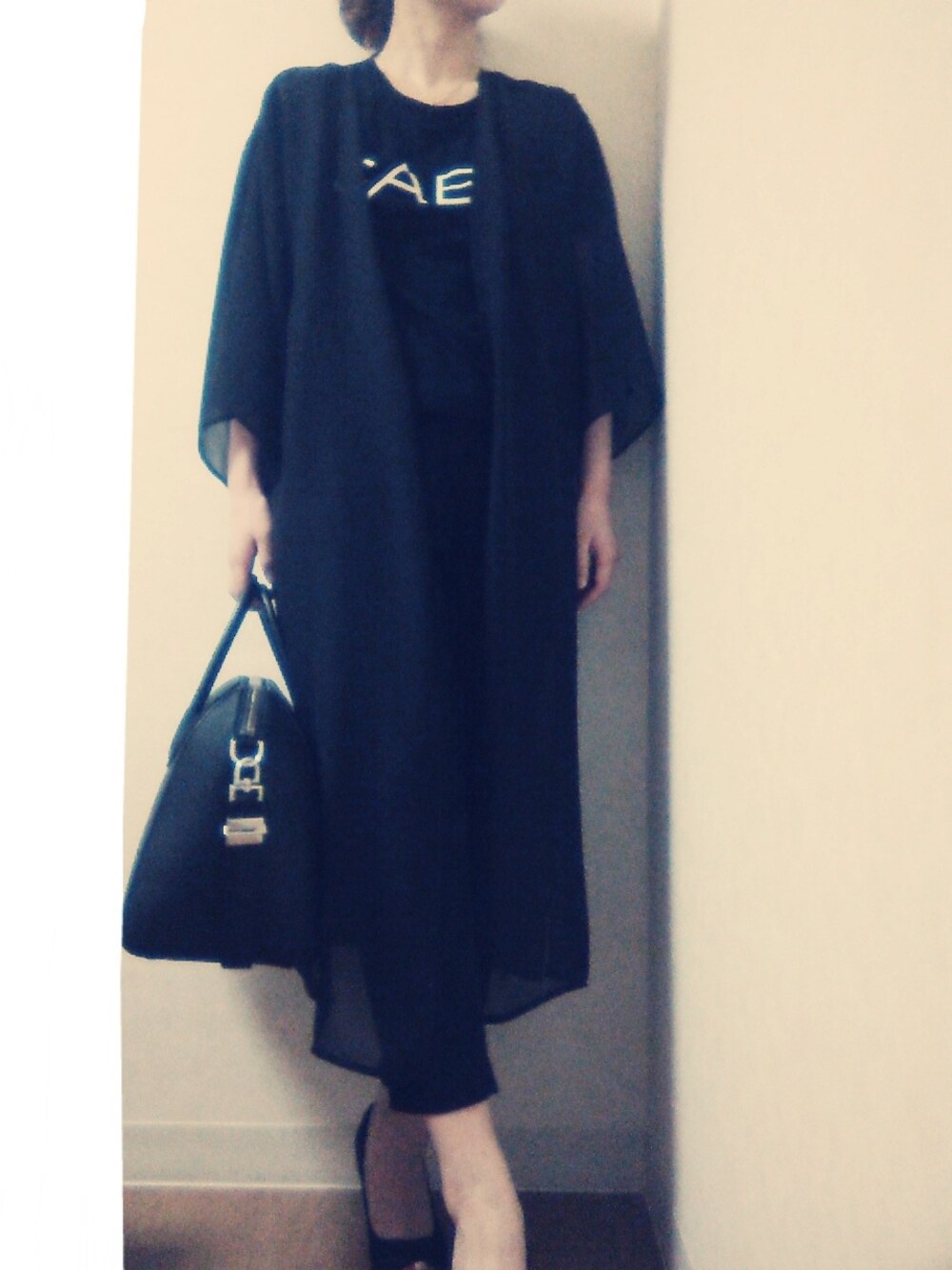 「ブラック、ブラックコーデ、オールブラック、GIVENCHY」｜「URBAN RESEARCHのUR（スラックス、ブラック系）」を使った、mihoさん（メンズ・161cm）の夏コーディネートの1枚目の写真