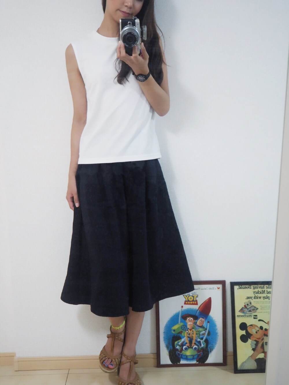 「Spick & Spanのサイドフレアー キュロット◆（その他パンツ、ブルー系）」を使った、 Yuuさん（レディース・159cm）の夏コーディネートの1枚目の写真