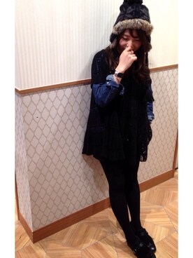 「chocolate schubar（チョコレートシューバー）のアイテム」を使った、kinaさん（レディース・150cm）の冬コーディネート