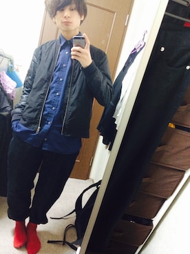 「LOWRYS FARM（ローリーズファーム）のアイテム（その他アウター）」を使った、umeさん（メンズ・170cm）の冬コーディネート