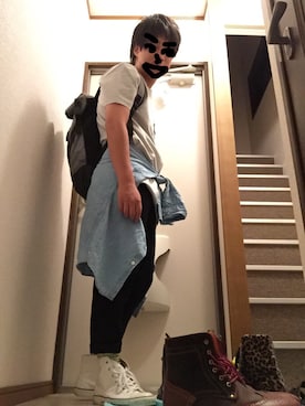 「mercibeaucoup,（メルシーボークー）のアイテム（シューズ）」を使った、Yuji Sagaraさん（メンズ・164cm）の夏コーディネート
