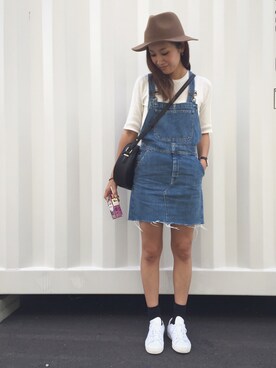 「TODAYFUL（トゥデイフル）のアイテム（サロペット/オーバーオール）」を使った、yanさん（レディース・160cm）の秋コーディネート