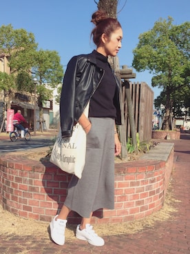 「TODAYFUL（トゥデイフル）のVintageトートバッグ（トートバッグ）」を使った、yanさん（レディース・160cm）の秋コーディネート