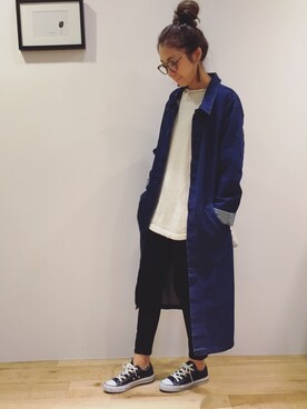 「TODAYFUL（トゥデイフル）のVintageトートバッグ（トートバッグ）」を使った、yanさん（レディース・160cm）の冬コーディネート