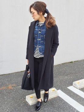 「STUDIOUS（ステュディオス）のアイテム（チェスターコート）」を使った、yanさん（レディース・160cm）の冬コーディネート