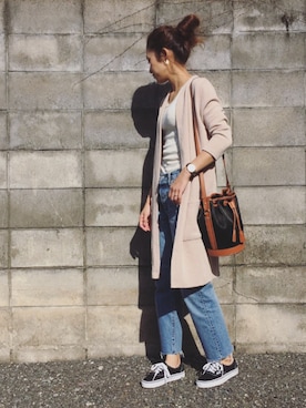 「Daniel Wellington（ダニエルウェリントン）のDaniel Wellington 'Classic Bristol' Round Leather Strap Watch, 36mm（アナログ腕時計）」を使った、yanさん（レディース・160cm）の春コーディネート