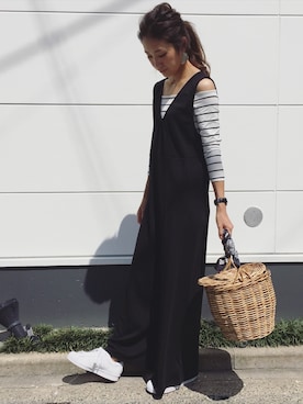 「titivate（ティティベイト）のアイテム（つなぎ/オールインワン）」を使った、yanさん（レディース・160cm）の春コーディネート
