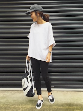 「アイテム（イヤリング）」を使った、yanさん（レディース・160cm）の夏コーディネート