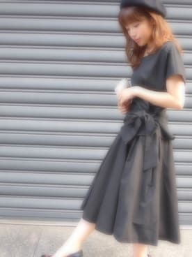 「MICOAMERI（ミコアメリ）のアイテム（シャツ/ブラウス）」を使った、舟山久美子♡くみっきーさん（レディース・155cm）の夏コーディネート