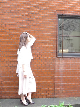 「MICOAMERI（ミコアメリ）のアイテム（Tシャツ/カットソー）」を使った、舟山久美子♡くみっきーさん（レディース・155cm）の秋コーディネート