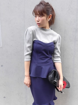 「MICOAMERI（ミコアメリ）のアイテム（Tシャツ/カットソー）」を使った、舟山久美子♡くみっきーさん（レディース・155cm）の秋コーディネート