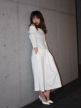 「MICOAMERI（ミコアメリ）のアイテム（パンプス）」を使った、舟山久美子♡くみっきーさん（レディース・155cm）の秋コーディネート