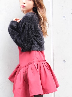 「MICOAMERI（ミコアメリ）のアイテム（ワンピース）」を使った、舟山久美子♡くみっきーさん（レディース・155cm）の秋コーディネート