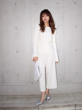 「MICOAMERI（ミコアメリ）のアイテム（パンプス）」を使った、舟山久美子♡くみっきーさん（レディース・155cm）の秋コーディネート