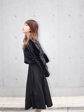 「MICOAMERI（ミコアメリ）のアイテム（Tシャツ/カットソー）」を使った、舟山久美子♡くみっきーさん（レディース・155cm）の秋コーディネート