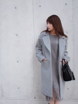 「MICOAMERI（ミコアメリ）のアイテム（バッグ）」を使った、舟山久美子♡くみっきーさん（レディース・155cm）の冬コーディネート