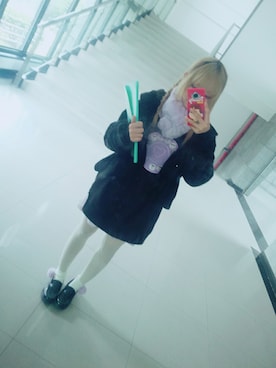 「BUBBLES（バブルス）のアイテム（パーカー）」を使った、💘kikinoaibakunn💘さん（レディース・156cm）の冬コーディネート