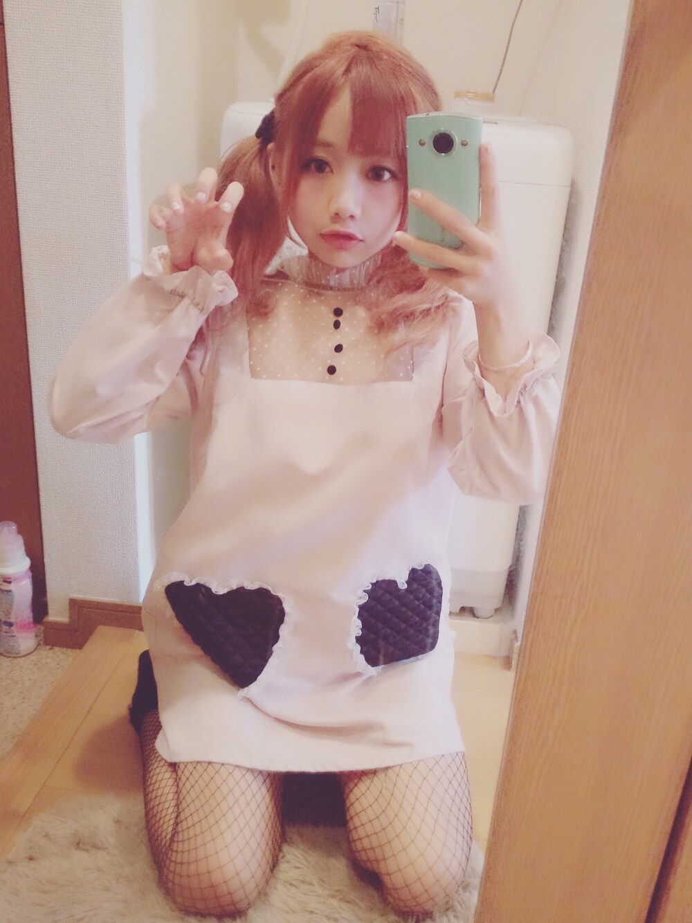 「Swankissのアイテム（ワンピース、ピンク系）」を使った、💘kikinoaibakunn💘さん（レディース・156cm）の秋コーディネートの1枚目の写真