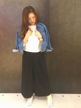「アイテム（デニムジャケット）」を使った、mamiさん（レディース・165cm・10代）の春コーディネート