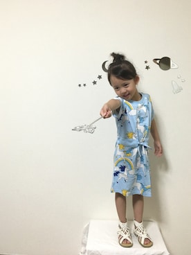 「Mini Rodini（ミニロディーニ）のアイテム（ワンピース/ドレス）」を使った、Yさん（キッズ・100cm）の春コーディネート