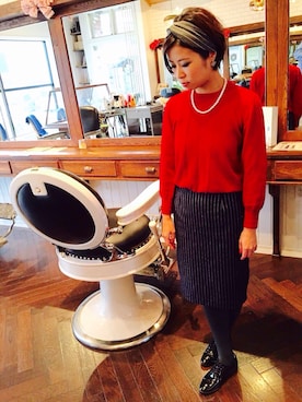 「アイテム（ヘアバンド）」を使った、あいさん（レディース・155cm）の冬コーディネート