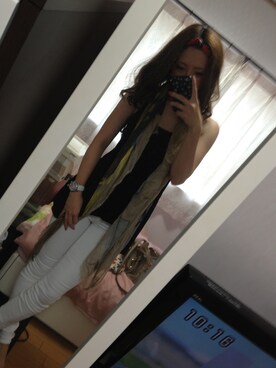 「J BRAND（ジェイブランド）のJBRAND（その他パンツ、ホワイト系）」を使った、Kaoriさん（レディース・162cm）の春コーディネート