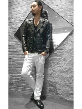 「あべのハルカス」｜「アイテム（その他アウター）」を使った、NO ID. Officialさん（メンズ・182cm）の冬コーディネート