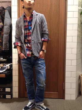 「テーパードデニム」｜YoutaWさん（メンズ・170cm）の冬コーディネート