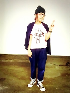 「PEACE！！」｜花屋になりたくてさん（レディース・156cm）の秋コーディネート