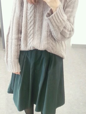 Yuko...♡さんの「【街ピク着用アイテム ROPE' PICNIC×MERY】ピーチタフタギャザーフレアースカート」を使ったコーディネート