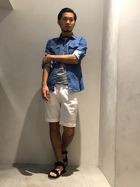 「junhashimoto（ジュンハシモト）のアイテム」を使った、AkihikoItoさん（メンズ・178cm）の夏コーディネート
