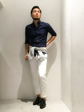 「junhashimoto（ジュンハシモト）のアイテム」を使った、AkihikoItoさん（メンズ・178cm）の夏コーディネート