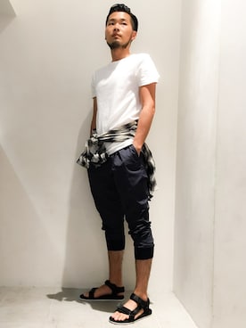 「junhashimoto（ジュンハシモト）のアイテム」を使った、AkihikoItoさん（メンズ・178cm）の夏コーディネート