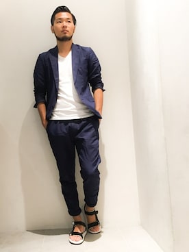 「junhashimoto（ジュンハシモト）のアイテム」を使った、AkihikoItoさん（メンズ・178cm）の夏コーディネート
