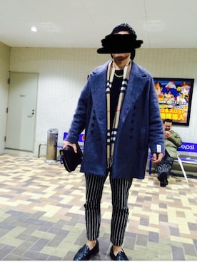「SHAREEF（シャリーフ）のアイテム（ピーコート）」を使った、RYOさん（メンズ・173cm）の春コーディネート