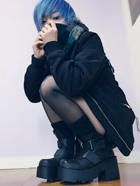「UNIF」｜「アイテム（ソックス/靴下）」を使った、うどんさん（レディース・143cm）の春コーディネート