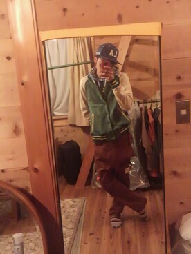 「キャップ（キャップ、ブルー系）」を使った、りょーじさん（メンズ・173cm）の春コーディネート