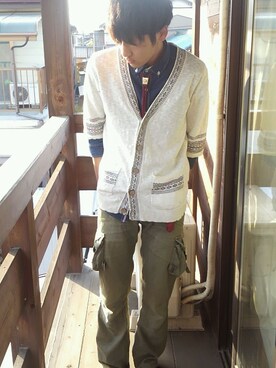 「アイテム（シャツ/ブラウス、ブルー系）」を使った、りょーじさん（メンズ・173cm）の春コーディネート