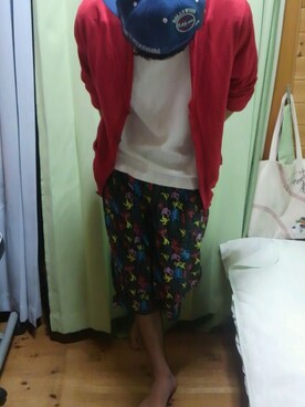 「アイテム（Tシャツ/カットソー、ホワイト系）」を使った、りょーじさん（メンズ・173cm）の夏コーディネート